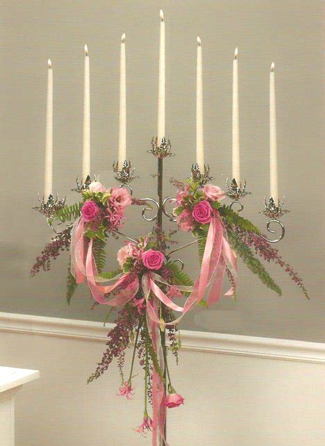 Pink Candelabra Flowers Wedding Church Decorations And Tutorials