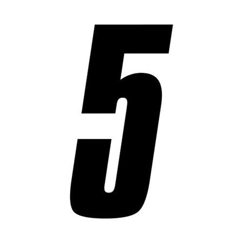 8 Inch Tall Number 5 Black Race Racing Numbers Decals Motorcycle Dirt