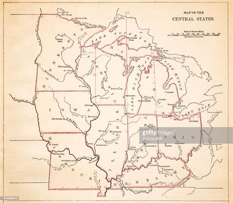 Map Of Central States Usa 1883 High Res Vector Graphic Getty Images