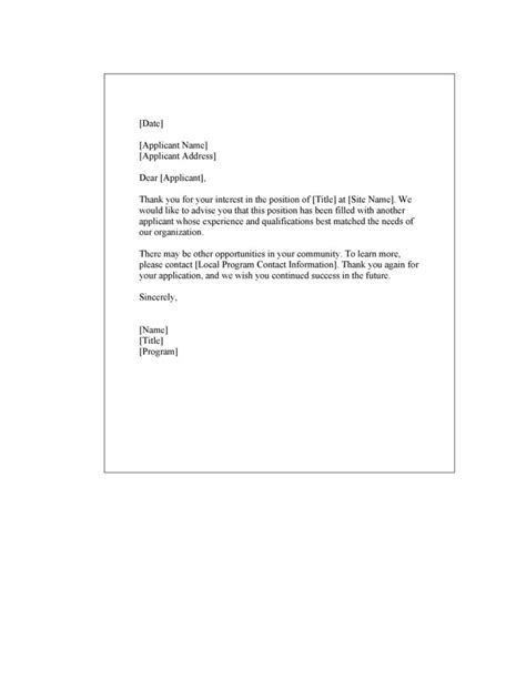 24 Amazing Rejection Letter Template – RedlineSP