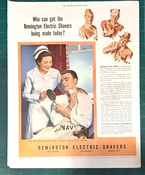 1945 Magazine Ad For Remington Shavers Us Military Nurses Shave Patients 4 95 Picclick