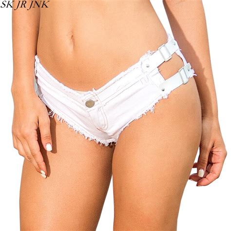 Sexy Booty Cheeky Denim Bikini Micro Mini Shorts Thong Jeans Triángulo