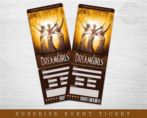 Printable Dreamgirls Broadway Surprise Ticket Dreamgirls The Etsy In