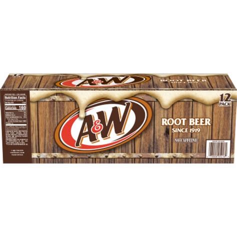 Aandw Root Beer Soda Cans 12 Pk 12 Fl Oz Smiths Food And Drug