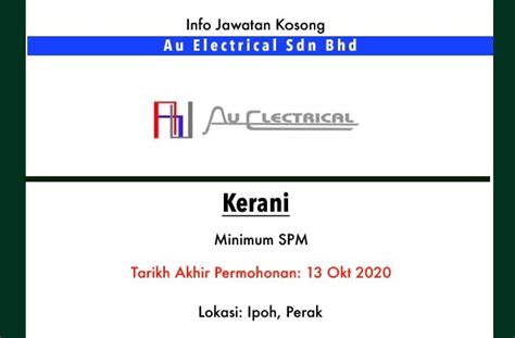 Considering a career at urc snack foods (malaysia) sdn.bhd? Info Jawatan Kosong Terkini - Au Electrical Sdn Bhd - Ipoh ...
