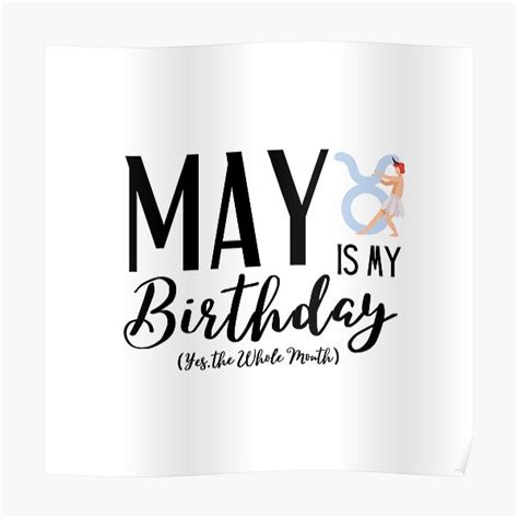 May Birthday Month Posters Redbubble