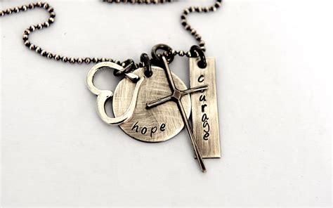 Faith Love Hope Courage Necklace Inspiration Jewelry T