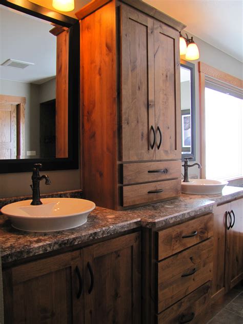 You could make your bathroom style base on your desire like 'do it yourself' or diy. RUSTIC bathroom double vanity ideas | Rustic alder ...