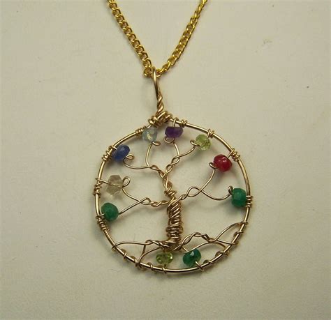 The outer ring features the kids' names customize your own family tree with this engravable gold vermeil custom birthstone family tree pendant. Hand Made Genuine Faceted Gemstones - Gold Birthstone ...