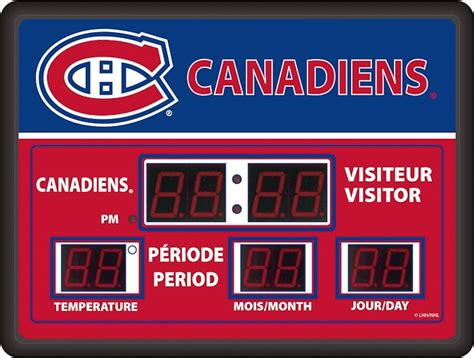 Scoreboard Led Hockey Habs Wall Clock Clocks