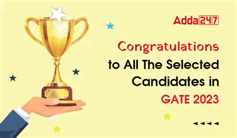 Congratulations To All The Selected Candidates In Gate 2023