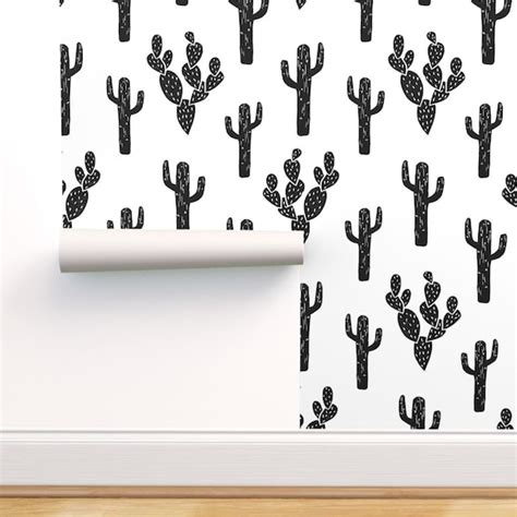 Black White Cactus Wallpaper Posted By Michelle Tremblay