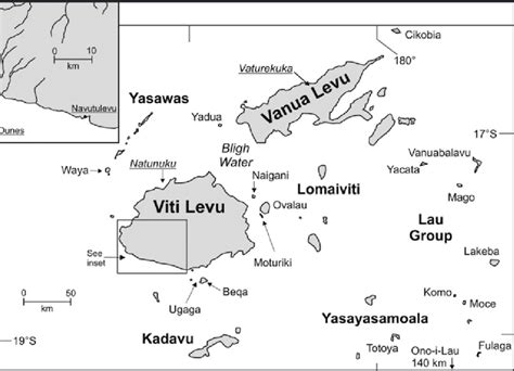 Map Of The Fiji Islands Showing The Locations Of The Main Islands On Download Scientific