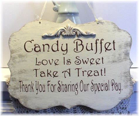 Wedding Sign Candy Buffet Wood White Shabby Custom Photo Prop Etsy