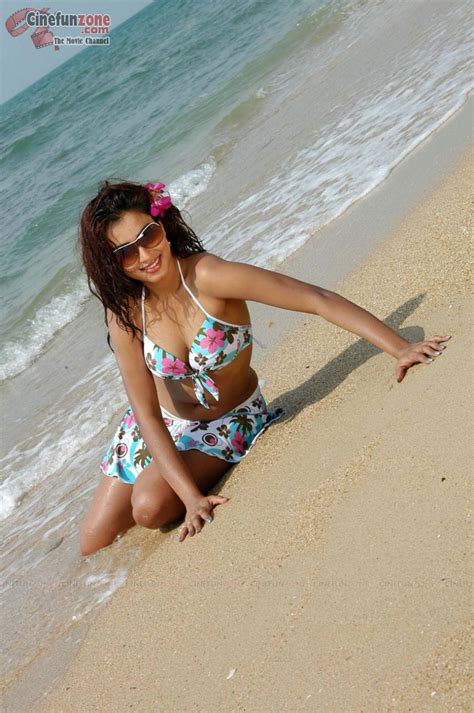 Hot Dimple Chopda Bikini Wear At Beach Latest Spicy Stills Cinephotoglitz