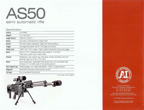 Accuracy International As50 Semi Auto 50 Bmg Rifle For Us Navy Seals