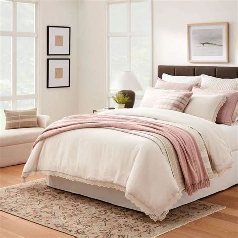 Lace Border Cotton Slub Comforter And Sham Set Threshold™ Designed With