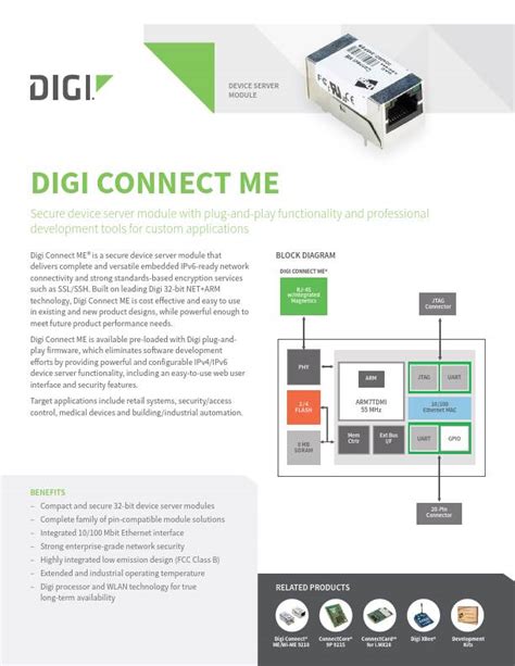 Digi Connect Me Datasheet Digi International