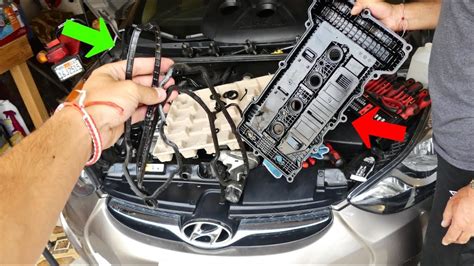 How To Replace Valve Cover Gasket On Hyundai Elantraoil Leak Fix Youtube