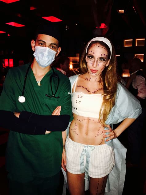 plastic surgeon and plastic patient halloween costume doctor outfit plastic surgery b
