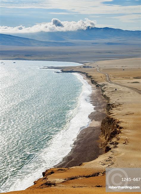 Red Beach Elevated View Paracas Stock Photo