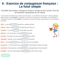 Mes petits boulots de jeunesse (niveau fle a2) texte et exercices de compréhension et d'expression (a2) : 6. Exercice de conjugaison : Le futur simple