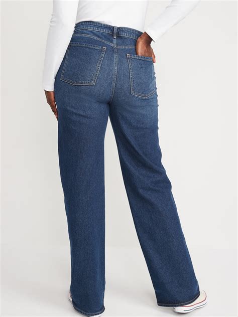 Extra High Waisted Wide Leg Jeans For Women Old Navy
