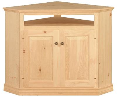 Unfinished solid pine wood accent cabinet sideboard. UNFINISHED TRADITIONAL CORNER TV CABINET - RAISED PANEL ...