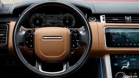 The range rover sport is broader and lower than its more expensive sibling, the range rover, but it has an equivalent wheelbase length and ground clearance. 2019 Range Rover Sport Plug-in Hybrid - Interior | HD ...