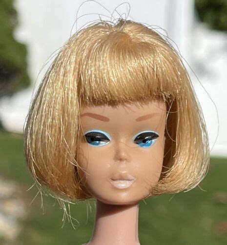 Vintage Barbie Pale Blonde American Girl Doll On Bend Leg Body 17 Ebay