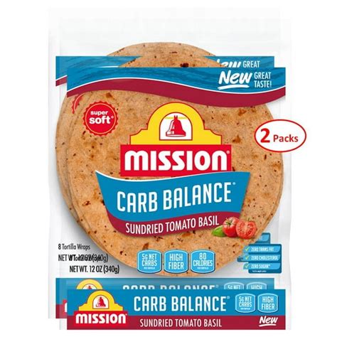 Mission Carb Balance 8 Sundried Tomato Basil Tortilla Wraps Low Carb