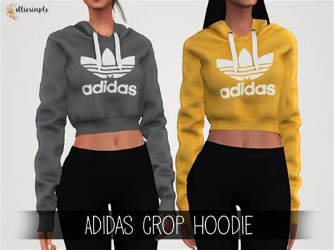 The Sims 4 Elliesimple Adidas Crop Hoodie Sims 4 Dresses Sims 4