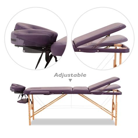 Genki Foldable 3 Section Massage Table With Carry Bag Violet Buy Massage Tables 363422