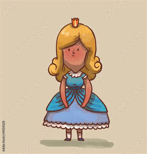 Vector Cute Little Princess Cartoon Image Of A Cute Little Princess
