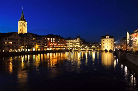 Get zürich's weather and area codes, time zone and dst. HD Switzerland Rivers Zurich Night Cities Reflection ...
