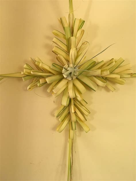Easter Cross Made With Palm Sunday Palm Branches Altar Arrangement
