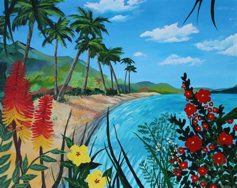 Hawaii Acrylic Painting Commissioned Work 28 X 22