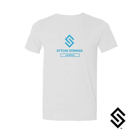 Stylin Strings T Shirt White With Blue Logo Stylin Strings