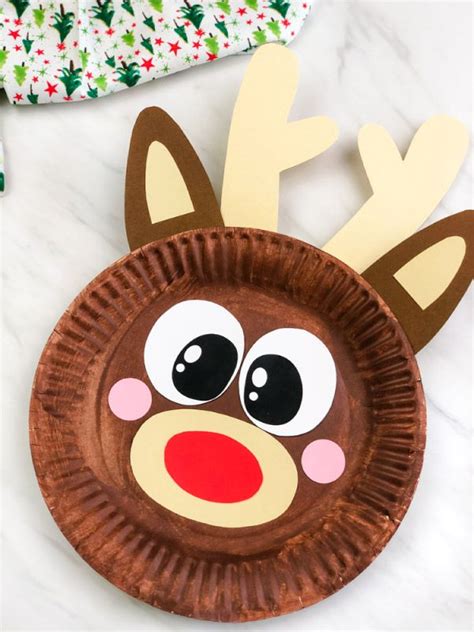 Paper Plate Reindeer Craft For Kids Free Template Preschool