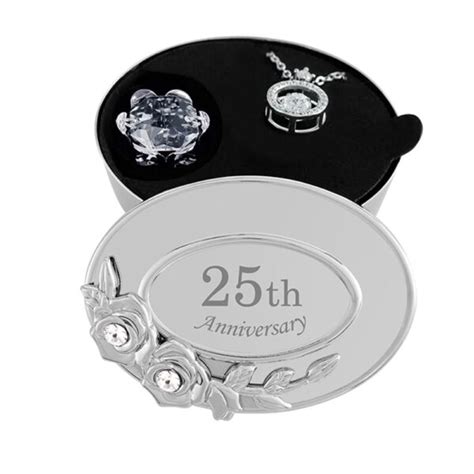 25th Anniversary Jewelry For Wife Silver 925 Moissanite - Crystocraft