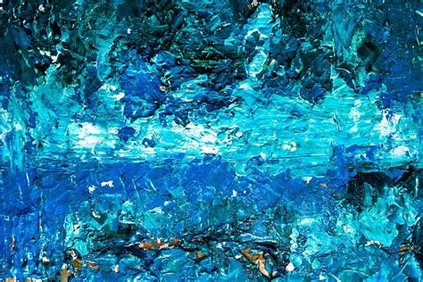 Hd Wallpaper Close View Of Blue Abstract Painting