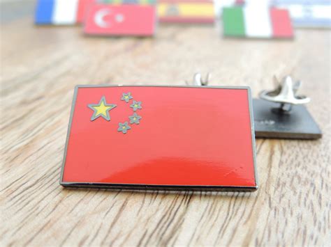 China Flag Lapel Pin Chinese Flag Badge T For World Etsy Uk
