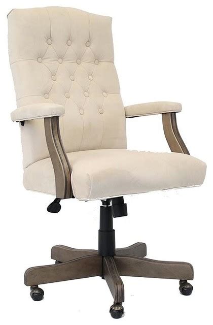 Banker arm chair office industrial lawyer library hardwood vintage. Elegant Cream, Driftwood Button-Tufted Office Chair ...