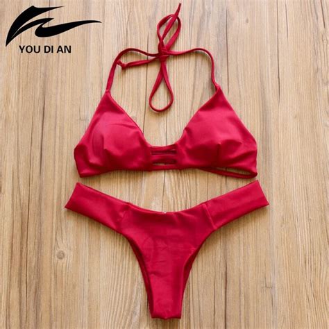 New Push Up Bikini Sexy Female Swimming Suit Beachwear Red Swimwear Women Swimsuit Brazilian