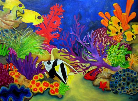 Most coral reefs are built from stony corals, whose polyps cluster in groups. deep reefs Colouring Pages | Coral reef art, Coral ...