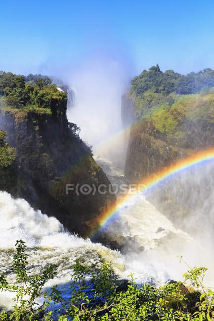 Rainbows Over Victoria Falls — Southern Africa Background Stock
