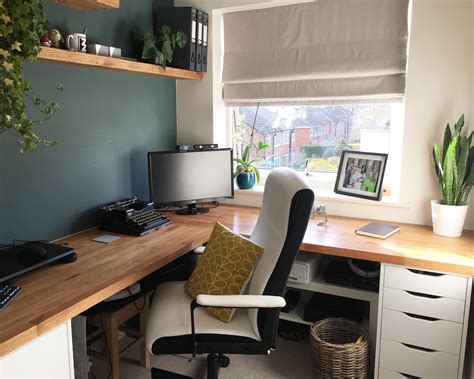 Our New Home Office Oak Worktop Ikea Alex Drawers And Farrow Ball