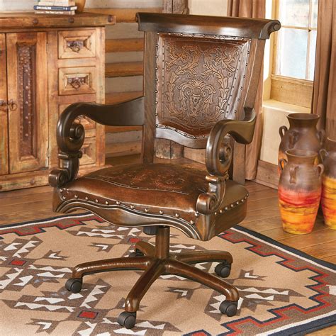 Compliance with international office furniture standards office desks have been rigorously tested for stability, strength and durability. Tooled Leather Western Desk Chair