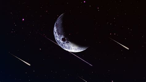 Minimalist Night Moon Comet 4k 2734