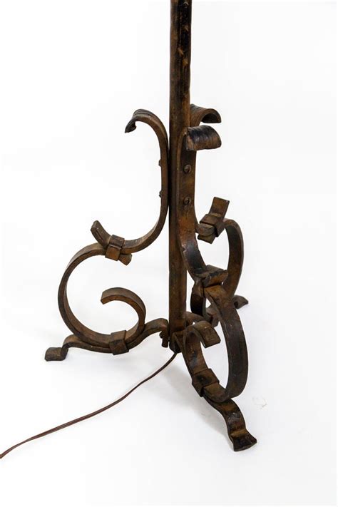 Antique Wrought Iron Scroll Floor Lamp For Sale At 1stdibs